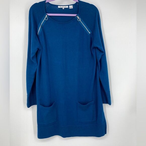 Eight Eight Eight 100% Cotton Knit Long Sweater Blue Color Size XL - Picture 1 of 6